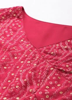 Pink Bandhani Printed Angarkha Gown Festive Wear 12 Pink Bandhani Printed Angarkha Gown Festive Wear -Deals Chic Lehenga Store Pink Bandhani Printed Angarkha Gown IWBS02302256 rrc1