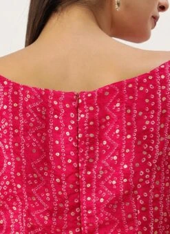 Pink Bandhani Printed Rayon Dress Festive Wear -Deals Chic Lehenga Store Pink Bandhani Printed Rayon Dress DRBS02302261 rrc2