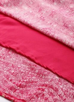 Pink Bandhani Printed Rayon Dress Festive Wear -Deals Chic Lehenga Store Pink Bandhani Printed Rayon Dress DRBS02302261 rrc3