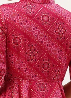 Pink Chanderi Art Silk Handkerchief Style Dress Festive Wear After Six Wear -Deals Chic Lehenga Store Pink Chanderi Art Silk Handkerchief Style Dress DRBS02203500 rrc3