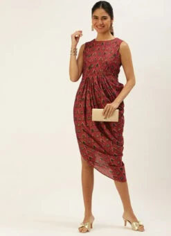 Pink Chanderi Art Silk Maxi Dress Festive Wear 10 Pink Chanderi Art Silk Maxi Dress Festive Wear -Deals Chic Lehenga Store Pink Chanderi Art Silk Maxi Dress DRBS02207321 u