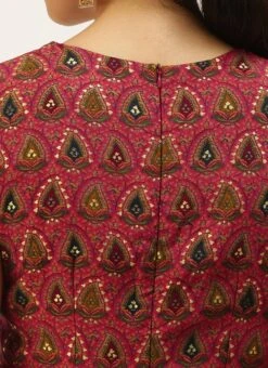 Pink Chanderi Art Silk Maxi Dress Festive Wear 13 Pink Chanderi Art Silk Maxi Dress Festive Wear -Deals Chic Lehenga Store Pink Chanderi Art Silk Maxi Dress DRBS02207321 rrc2