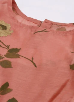 Pink Chanderi Silk Puff Sleeve Dress Festive Wear 12 Pink Chanderi Silk Puff Sleeve Dress Festive Wear -Deals Chic Lehenga Store Pink Chanderi Silk Puff Sleeve Dress DRBS02012714 rrc1