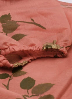 Pink Chanderi Silk Puff Sleeve Dress Festive Wear 14 Pink Chanderi Silk Puff Sleeve Dress Festive Wear -Deals Chic Lehenga Store Pink Chanderi Silk Puff Sleeve Dress DRBS02012714 rrc3