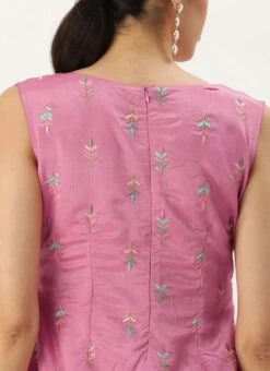 Bottom From Pink Chinon Embroidered N White Sharara Suit After Six Wear -Deals Chic Lehenga Store Pink Chinon Embroidered N White Sharara Suit SLBS02210939 rrc2 1