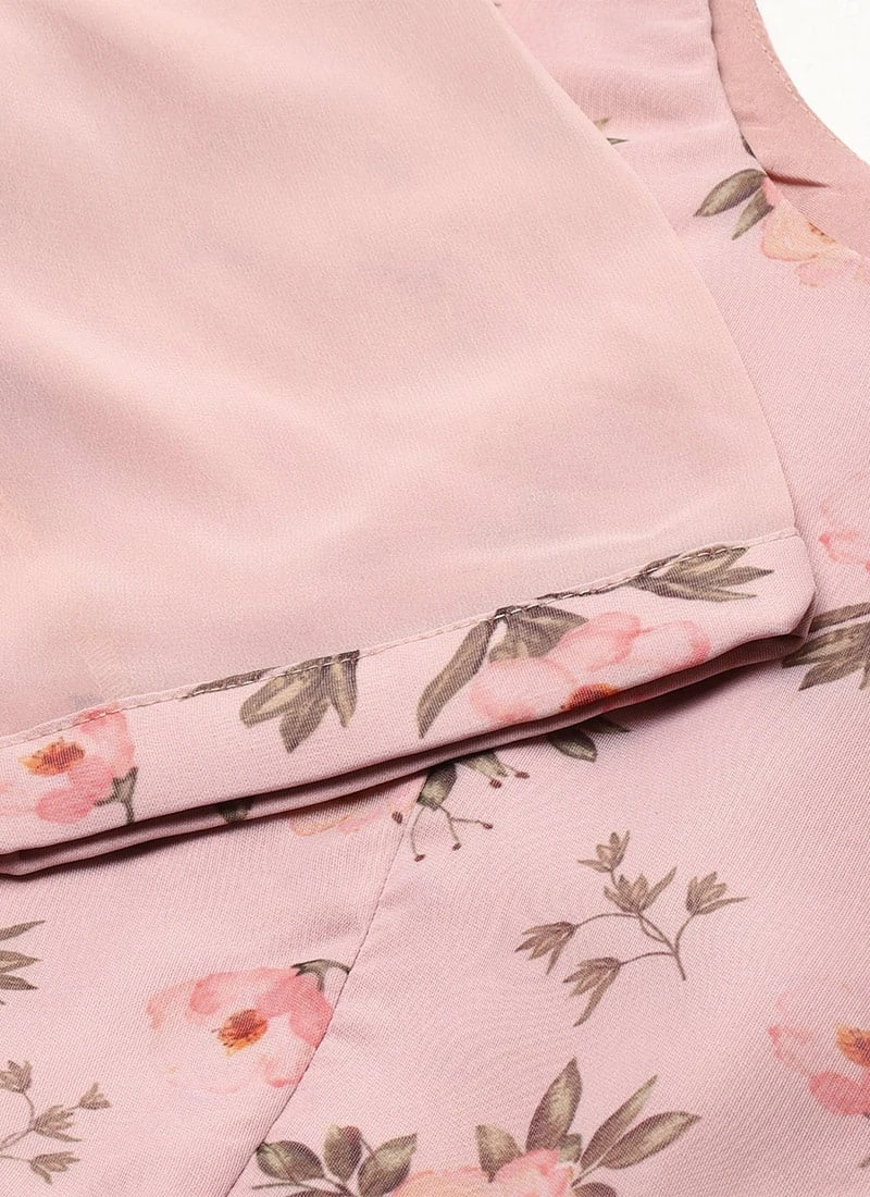 Pink Digital Printed Gathers Dress Festive Wear After Six Wear 7 Pink Digital Printed Gathers Dress Festive Wear After Six Wear - Image 7