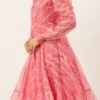 Pink Digital Printed Organza Dress Party Wear After Six Wear