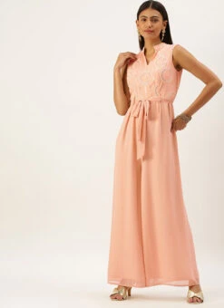 Pink Embroidered Collar Neck Jumpsuit Festive Wear 10 Pink Embroidered Collar Neck Jumpsuit Festive Wear -Deals Chic Lehenga Store Pink Embroidered Collar Neck Jumpsuit DRBS02201256 u