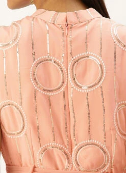 Pink Embroidered Collar Neck Jumpsuit Festive Wear 13 Pink Embroidered Collar Neck Jumpsuit Festive Wear -Deals Chic Lehenga Store Pink Embroidered Collar Neck Jumpsuit DRBS02201256 rrc2