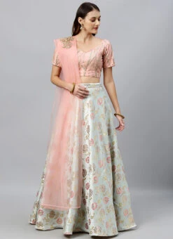 Pink Embroidered Floor Length Lehenga Set Wedding Wear -Deals Chic Lehenga Store Pink Embroidered Floor Length Lehenga Set GHBS02001297RTW u