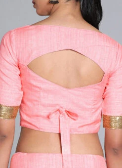 Pink Embroidered Half N Half Saree Festive Wear -Deals Chic Lehenga Store Pink Embroidered Half N Half Saree SABS01912868 rrc2