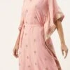 Pink Embroidered Kaftan Dress Festive Wear