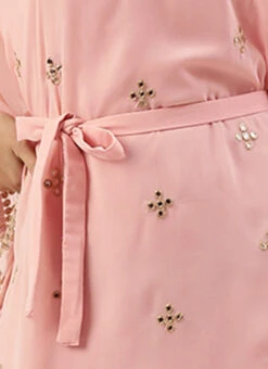 Pink Embroidered Kaftan Dress Festive Wear -Deals Chic Lehenga Store Pink Embroidered Kaftan Dress DRBS02205035 rrc3
