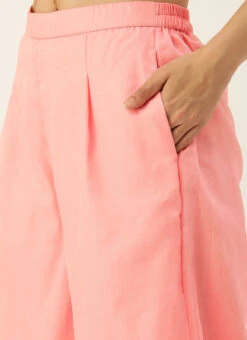 Top From Pink Embroidered Oragnza Palazzo Suit After Six Wear -Deals Chic Lehenga Store Pink Embroidered Oragnza Palazzo Suit SLBS02306362 rrc2