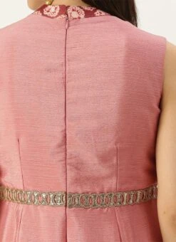 Pink Foil Print Chinon Jumpsuit Party Wear -Deals Chic Lehenga Store Pink Foil Print Chinon Jumpsuit DRBS02201207 rrc2