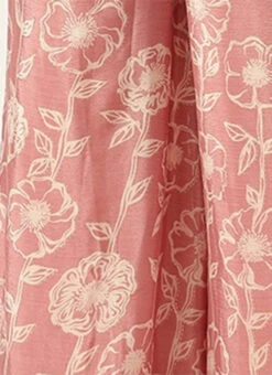 Pink Foil Print Chinon Jumpsuit Party Wear -Deals Chic Lehenga Store Pink Foil Print Chinon Jumpsuit DRBS02201207 rrc4