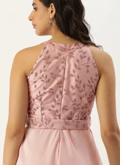 Pink Foil Printed Asymmetric Dress Festive Wear -Deals Chic Lehenga Store Pink Foil Printed Asymmetric Dress DRBS02209720 rrc2