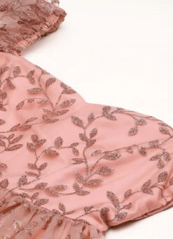 Pink Foil Printed Net Dress Party Wear -Deals Chic Lehenga Store Pink Foil Printed Net Dress DRBS02208554 rrc1