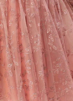 Pink Foil Printed Net Dress Party Wear -Deals Chic Lehenga Store Pink Foil Printed Net Dress DRBS02208554 rrc3