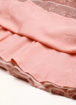 Pink Foil Printed Net Dress Party Wear -Deals Chic Lehenga Store Pink Foil Printed Net Dress DRBS02208554 rrc4