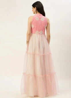 Pink Georgette Embroidered Dress Festive Wear -Deals Chic Lehenga Store Pink Georgette Embroidered Dress DRBS02211137 b
