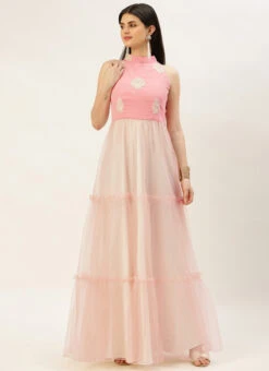 Pink Georgette Embroidered Dress Festive Wear -Deals Chic Lehenga Store Pink Georgette Embroidered Dress DRBS02211137 u