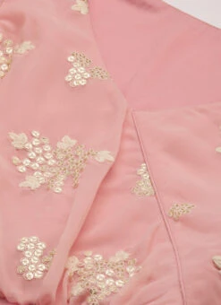 Pink Georgette Embroidered Layered Dress Party Wear -Deals Chic Lehenga Store Pink Georgette Embroidered Layered Dress DRBS02207310 rrc1