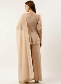 Bottom From Pink Georgette Embroidered Palazzo Suit After Six Wear -Deals Chic Lehenga Store Pink Georgette Embroidered Palazzo Suit SLBS02210989 b 2