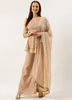 Top From Pink Georgette Embroidered Palazzo Suit After Six Wear -Deals Chic Lehenga Store Pink Georgette Embroidered Palazzo Suit SLBS02210989 u 1