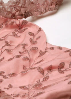 Pink Glitter Foil Tiered Gathers Dress Wedding Wear Party Wear 12 Pink Glitter Foil Tiered Gathers Dress Wedding Wear Party Wear -Deals Chic Lehenga Store Pink Glitter Foil Tiered Gathers Dress DRBS02209690 rrc1