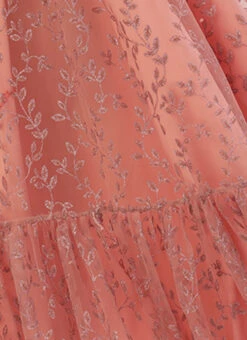 Pink Glitter Foil Tiered Gathers Dress Wedding Wear Party Wear 15 Pink Glitter Foil Tiered Gathers Dress Wedding Wear Party Wear -Deals Chic Lehenga Store Pink Glitter Foil Tiered Gathers Dress DRBS02209690 rrc4