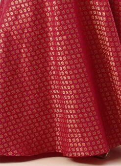 Pink Jacquard Draped Yoke Gown Party Wear -Deals Chic Lehenga Store Pink Jacquard Draped Yoke Gown IWBS02201205 rrc3
