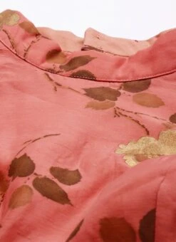 Pink Modal Chanderi Gathered Dress After Six Wear -Deals Chic Lehenga Store Pink Modal Chanderi Gathered Dress DRBS02104282 rrc1