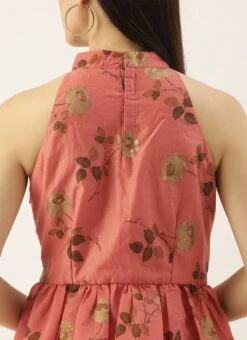 Pink Modal Chanderi Gathered Dress After Six Wear -Deals Chic Lehenga Store Pink Modal Chanderi Gathered Dress DRBS02104282 rrc2