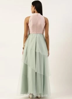 Pink N Green Embroidered Asymmetric Gown Festive Wear 11 Pink N Green Embroidered Asymmetric Gown Festive Wear -Deals Chic Lehenga Store Pink N Green Embroidered Asymmetric Gown IWBS02211160 b