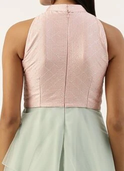 Pink N Green Embroidered Asymmetric Gown Festive Wear 13 Pink N Green Embroidered Asymmetric Gown Festive Wear -Deals Chic Lehenga Store Pink N Green Embroidered Asymmetric Gown IWBS02211160 rrc2