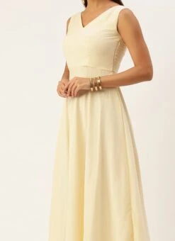 Pink N Light Green Embroidered Jacket Style Gown Festive Wear