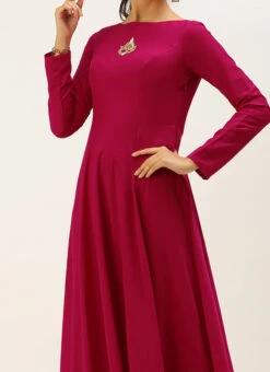 Pink N White Embroidered Anarkali Suit Festive Wear