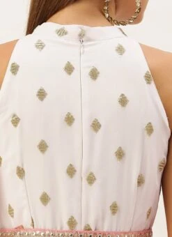 Pink N White Embroidered Handkerchief Gown Party Wear -Deals Chic Lehenga Store Pink N White Embroidered Handkerchief Gown IWBS02105331 rrc2