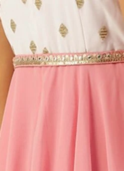 Pink N White Embroidered Handkerchief Gown Party Wear -Deals Chic Lehenga Store Pink N White Embroidered Handkerchief Gown IWBS02105331 rrc3