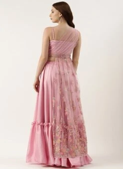 Skirt From Pink Net Embroidered Skirt Set After Six Wear -Deals Chic Lehenga Store Pink Net Embroidered Skirt Set IWBS02212474 b