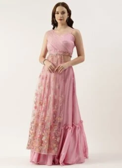 Skirt From Pink Net Embroidered Skirt Set After Six Wear -Deals Chic Lehenga Store Pink Net Embroidered Skirt Set IWBS02212474 u