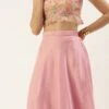 Skirt From Pink Net Thread Embroidered Skirt Set After Six Wear