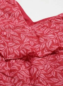 Pink Printed Cotton Knee Length Dress After Six Wear -Deals Chic Lehenga Store Pink Printed Cotton Knee Length Dress DRBS02105401 rrc1