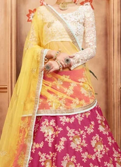Pink Sequins Embroidered A Line Lehenga Wedding Wear