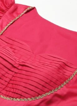 Pink Taffeta Jacquard Anarkali Set Festive Wear -Deals Chic Lehenga Store Pink Taffeta Jacquard Anarkali Set SLBS02301044 rrc1 1
