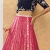 Pink Taffeta Jacquard Lehenga Party Wear