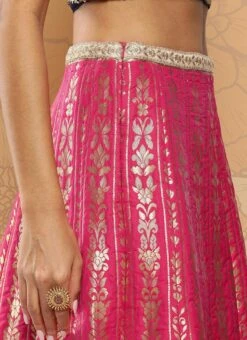 Pink Taffeta Jacquard Lehenga Party Wear -Deals Chic Lehenga Store Pink Taffeta Jacquard Lehenga GHBS02301990 rrc3