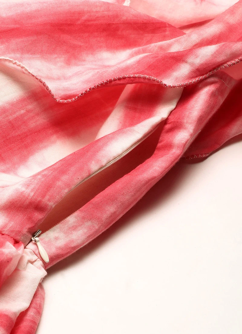 Pink Tie N Dye Ruffled Dress After Six Wear 7 Pink Tie N Dye Ruffled Dress After Six Wear - Image 7