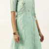 Bottom From Pista Green Chanderi Straight Kurta Set After Six Wear
